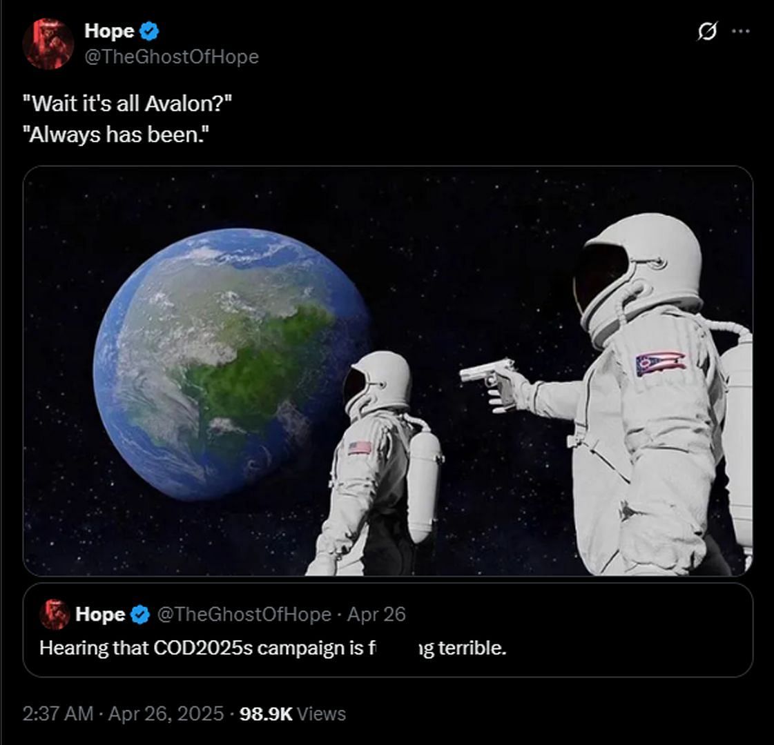 A post made by @TheGhostOfHope (Image via X/@TheGhostofHope)